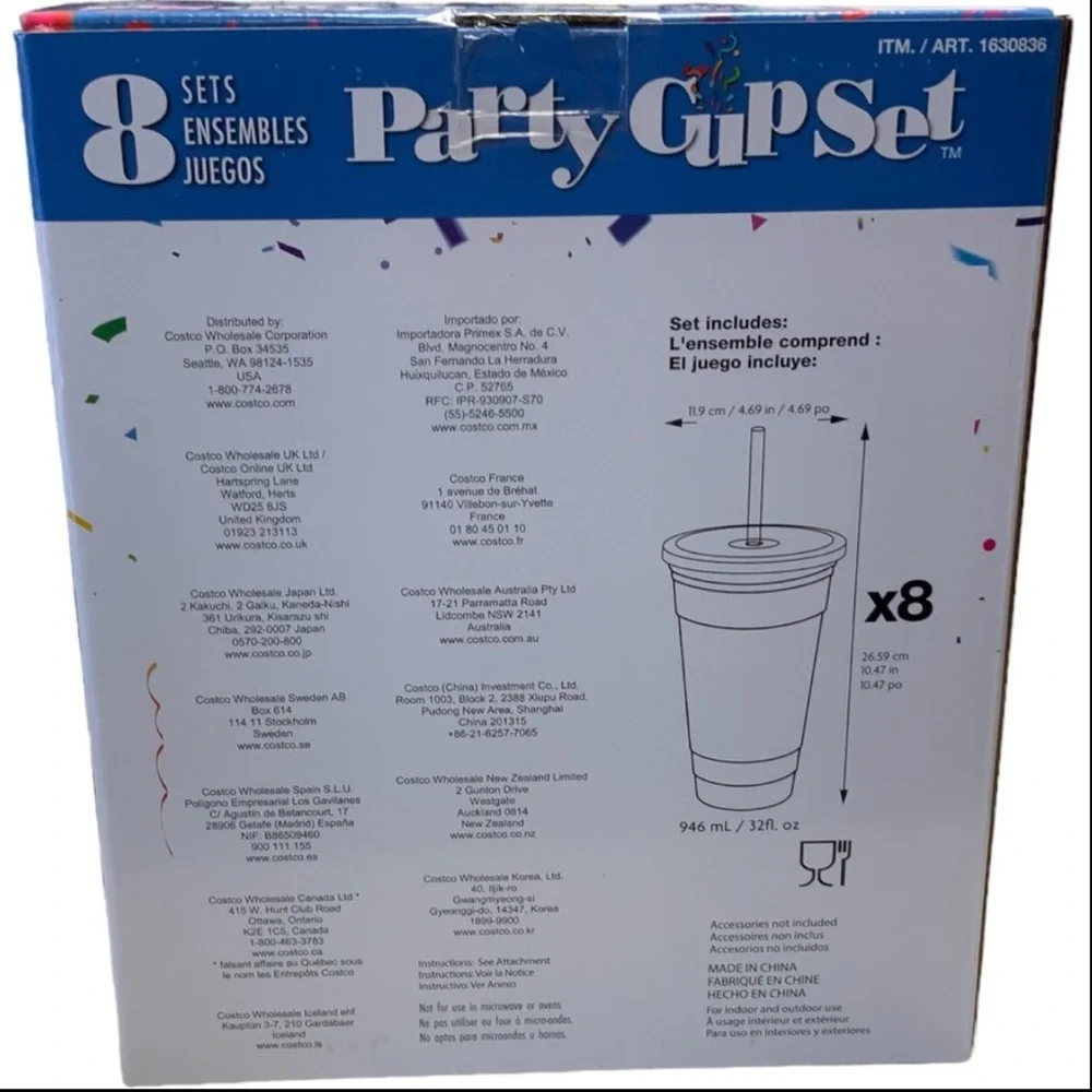 with Straws - Red, Blue, Green, Purple